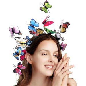Butterfly Crown Headband | Fascinator Costume Headpiece | Tea Party & Halloween